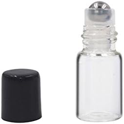 25 Мини Опаковки-Бутилки с прозрачни Стъклени Метален роликовым топка за Еднократна Употреба За Пътуване, Ароматерапия, Етерични масла, Козметика, Лосион, Балсам за устни, Хвърляне на Стъклени бутилки (2 мл)