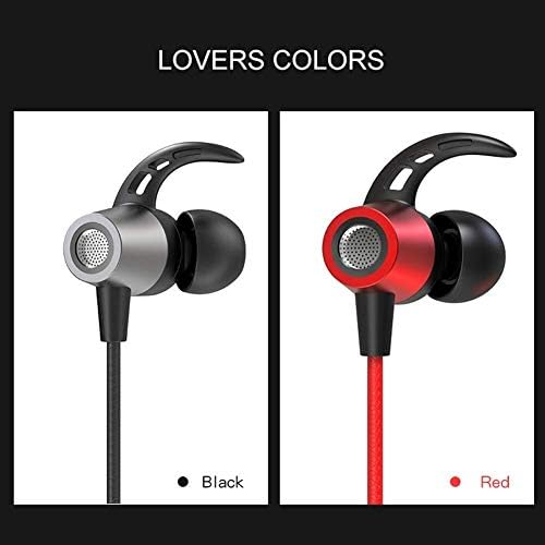 Слушалки Raxinbang Спортен Hi-Fi Звук ушите 3,5 мм Слушалки с Кабел, Слушалки Телефон Слушалки за игри (Червено / Сребристо-сив) (Цвят: червен)