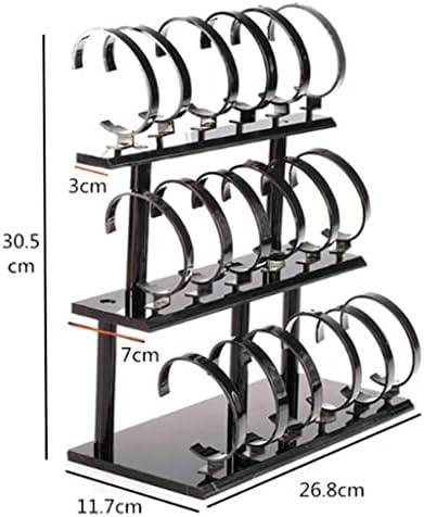 WYFDC Акрилни Трислоен рафтове за съхранение часа с 18 цифри, Стойка за бижута, калъф за бижута (Цвят: A, размери: 11,7 x 26,8 x 30.5 cm)
