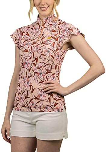 Дамски лека риза от слънцето с Цветове, с дълъг ръкав Кастел Denmark | Спортни Блузи с цип 1/4 | Защита UPF 30+