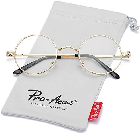 Очила с Прозрачни Лещи Pro Acme Без рецепта в Ретро-Малка Кръгла Метална Рамка
