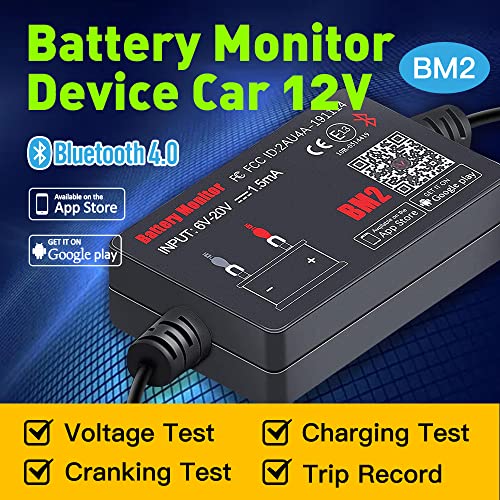 Монитор зареждане на батерията BM2 за кола RV 12V Батерия / Антигравитационные Батерии с Bluetooth 4.0 Безжична Тестер усещания зареждане на Батерията Тестер натоварване на Батерията е Съвместима с iPhone на Apple и