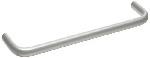Алуминиева Metric Прибиращ се дръжка с резбови отвори, Овална дръжка, покритие сребрист прах, разстояние от център до център на 88 мм, на перваза 40 мм, размер на ръкохватката 12 мм (опаковка от 2 броя)