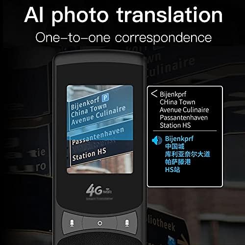 CXDTBH Smart AI Незабавен Гласов преводач за сканиране на снимки с докосване на екрана 2.4 инча, поддръжка на автономен портативен превод на няколко езика (Цвят: бял-Динозавър Doodle4)