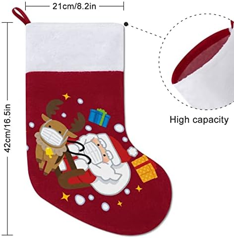 Коледни Чорапи, Идеален Размер 42 см, Коледен Персонализирани Модел за Семейство, Коледна Украса, на Празничния сезон, Украса за парти