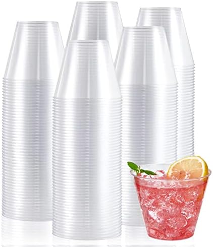 JollyPack 300 Опаковки, Прозрачни Пластмасови Чаши 9 грама Чаши за Еднократна употреба Прозрачни Пластмасови Чаши за Пиене, Пластмасови Чаши за Партита, Чаши за ДОМАШНИ любимци, за Сватби, Дом, заведение за хранене
