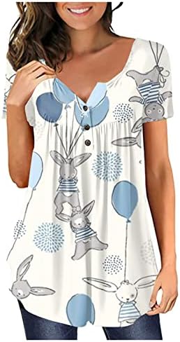 Дамски ризи и Блузи Великден 2023, Ежедневни Ризи с Къс ръкав и Яка-катарама за Жени