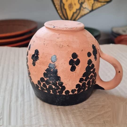 Еко-Марокански Традиционна глинена чаша ръчна изработка с хлътва Смола Лот от 2 броя