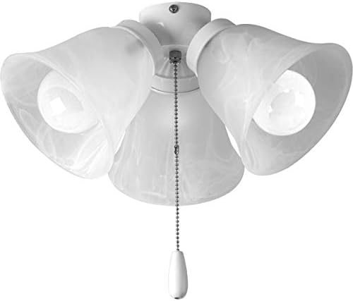 Progress Lighting Колекция AirPro вентилатор на Тавана с три електрически Крушки, Бял