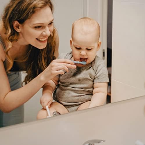 Комплект за почистване на езика и устната кухина Moonkie Baby Finger четка за Зъби за почистване на езика и устната кухина в продължение на 3 месеца +, 2 бр. (Blush)