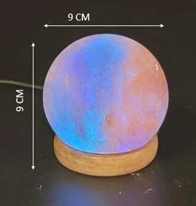 Солна лампа ApexGlobal Himalayan USB Globe, Боядисана, На дървена основа, ръчно изработени, Изумителен подарък и прекрасна обстановка, Цветова вариация. Rainbow RGB (4,5 инча, £ 2) Уникална Идея за Подарък