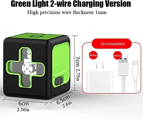 Мини-Лазерен Ниво, Преносим Инфрачервен Лазерен Измерител на Нивото на Зелена Светлина, 2-линеен Пудра, машина за висока точност Измерване на Нивото на Водата, Силна Светлина, Акумулаторна батерия