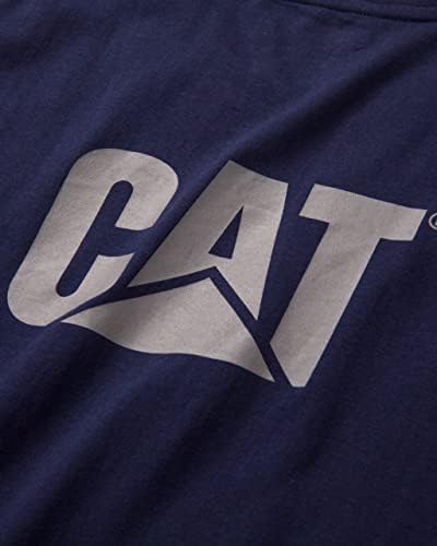 Маркови мъжки тениски на Caterpillar от еластан с оребрена повърхност, запазване на формата, без етикет на врата и логото на Cat от ляво на гърдите