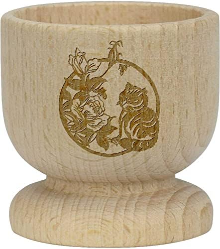 Дървена чаша за яйца Azeeda Котка с рози (EC00022949)