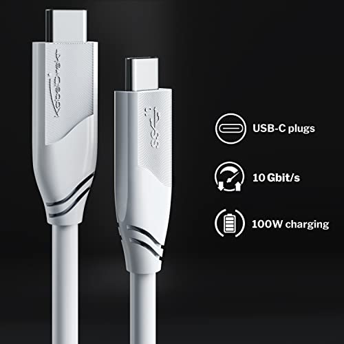 Универсален кабел 4K USB C, USB 3.2 поколение 2-6 фута (предава данни и видео 4K със скорост 10 Gbit / s, зарядно устройство ще захранване на мощност 100 W Благодарение на PD3, универсален кабел за трансфер на данни