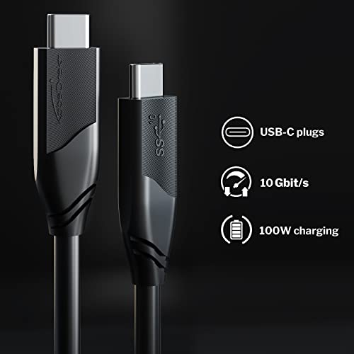 Универсален кабел 4K USB C, USB 3.2 поколение 2-3 фута (предава данни и видео 4K със скорост 10 Gbit / s, зарядно устройство ще захранване на мощност 100 W Благодарение на PD3, универсален кабел за трансфер на данни