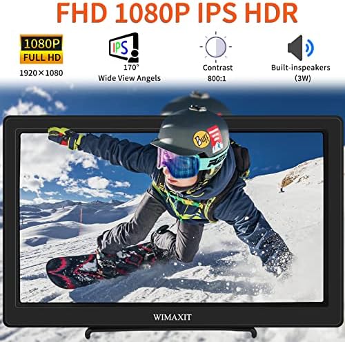 WIMAXIT 10.1-инчов монитор Full HD IPS резолюция 1920x1080 с поддръжка на HDMI, VGA за универсален дисплей - идеални за персонални КОМПЮТРИ, камери за видеонаблюдение и конзоли за игри