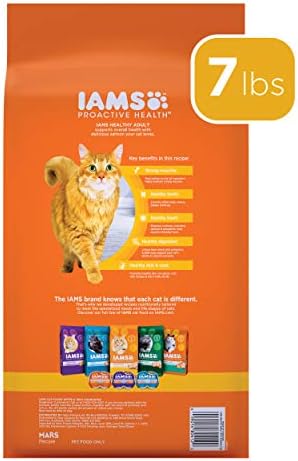 Суха храна за котки от IAMS различно решение HEALTH Adult Healthy с парчета Сьомга за котки, пакет с тегло 7 килограма