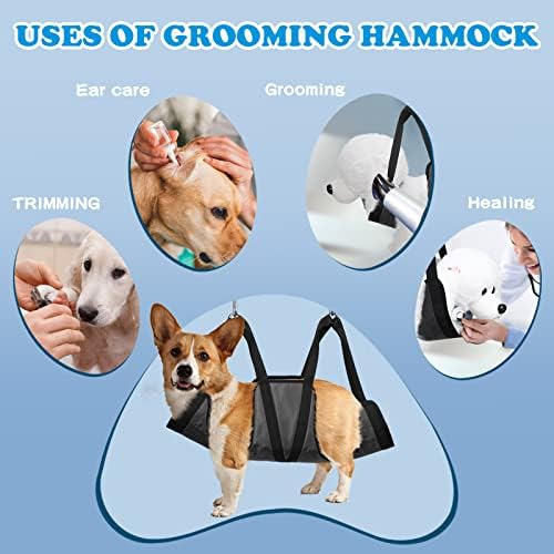 BRONKXON Шлейка-хамак за грижи за домашни любимци, за кучета и Котки, с Кусачками /машинка за подстригване, за подстригване на ноктите (S, синьо)
