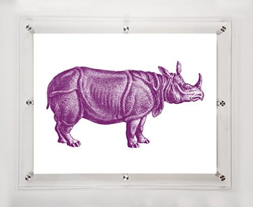Носорог лилаво, 25,5x31,5 инча.