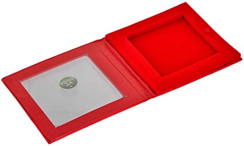 Шри Янтра Мангал от чиста Мед KESAR ZEMS в Червена Кадифена хубав (7,5 х 7,5 х 0,1 см, кафява)