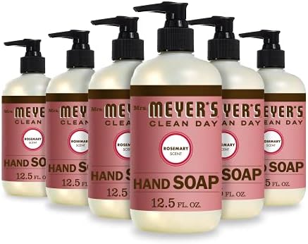 Сапун за ръце Mrs. Meyer's с Етерични масла, Биоразлагаемая формула, розмарин, 12,5 течни унции - Опаковка от 6