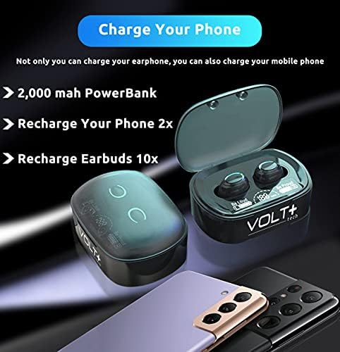 Слушалки Volt Plus TECH Wireless V5.1 PRO, съвместими със Sony SRS-XP700 IPX3 Bluetooth Touch, Водоустойчив/защитени от изпотяване /намаляване на шума с микрофон (черни)