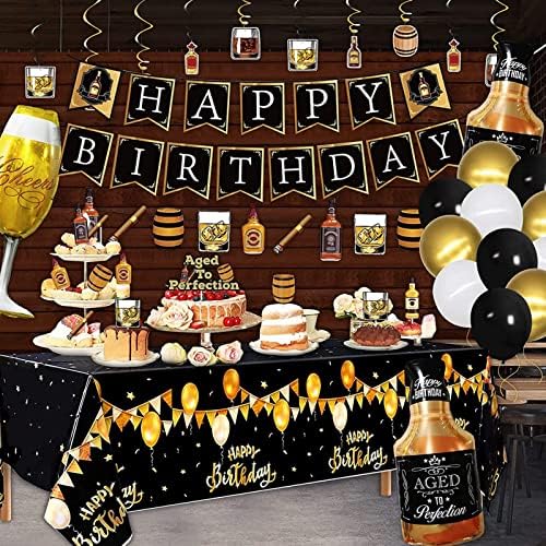 Уиски Банер Уиски Къдрите Отлежало до Съвършенство Вечерни Аксесоари Човек Рожден Ден Украса за Парти по случай рождения Ден на Мъжете