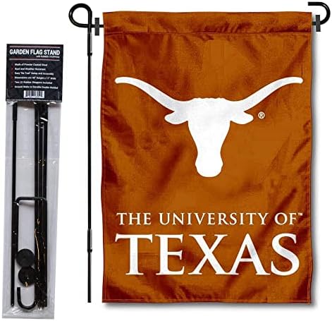 Тексас Лонгхорны Двупосочен Градински Флаг и Набор от Притежателите на Шест за знамена