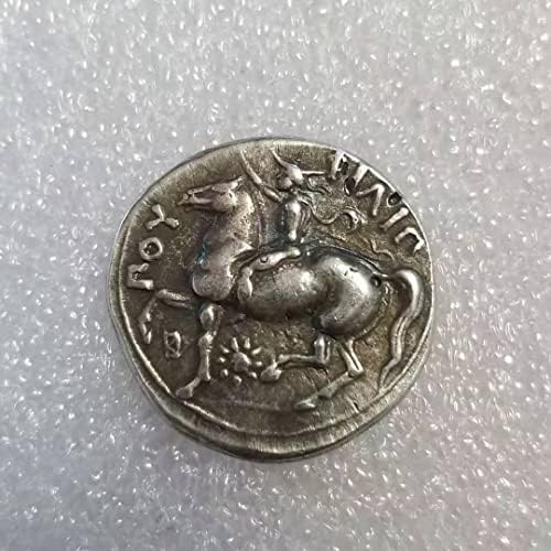 Старинните Занаяти Гръцки Монети От Мед Със Сребърно Покритие Състарени Сребърни Долара Сребърни Кръгли 3398