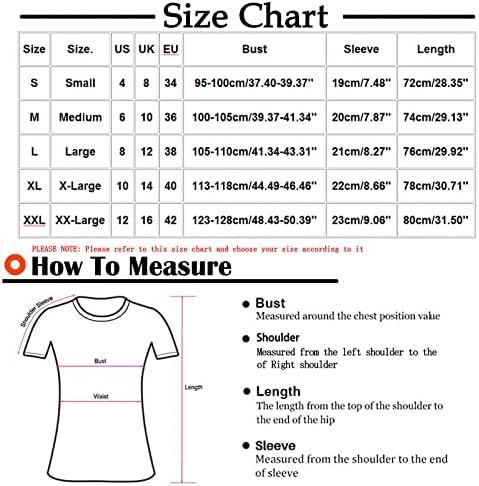 Дамски Блузи, Скрывающие Корема, Туника 2023, Летни Ризи Хенли с Къс ръкав и Цветна Принтом Тениска за Носене с Гамаши