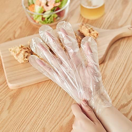 Ръкавици за еднократна употреба за приготвяне на храна в индивидуални опаковки SWISION, 50 двойки / 100 броя, Универсална Пластмасова Сигурна Защита на ръцете за Еднокра?