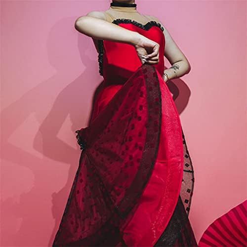 ZYZMH Секси рокля за латино танци с открити рамене, Женски костюм за изяви, Валс, Танго, Фокстрот, латинска америка Танцови облекла (Цвят: A, Размер: XL Код)