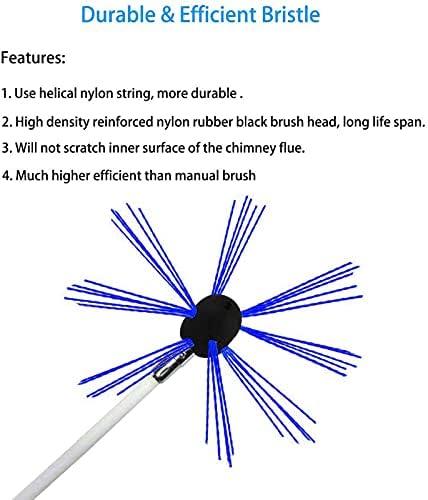 QDY -Комплект за почистване на комина, Комплект за почистване на Комина с Гъвкав найлонови пръчката и щеточной глава, Комплект за почистване на Комина със задвижване