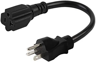 Удължителен кабел за захранване Nema 5-20 P, [е в списъка на UL, CUL] Тежкотоварни Удлинительный захранващ кабел Nema 5-20 P-5-20 R капацитет 12AWG, 20-амперный кабел с т-образно острие, 1 фут