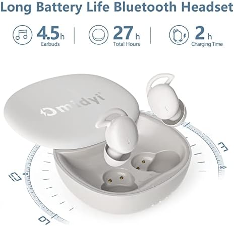 Omidyi Настоящите безжични слушалки за сън, слушалките с шумопотискане за сън, ултра Малки и меки за кожата силиконови Bluetooth-слушалки-лайнери, специално предназначени за това, за да ви помогне по-бързо заспиват