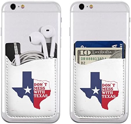 Не си правете шеги с Еластична ръкав Texas Phone Back Card Sleeve Държач за карти е Подходяща за всички мобилни телефони, Повечето смартфони