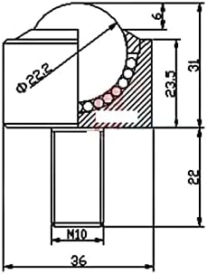 Тип KENID Универсално Шариковое Колело с Подшипником M10 с Винтова Натоварване от 90 кг Гъвкаво Трайно Обзавеждане 1бр