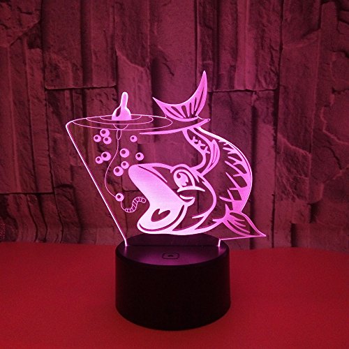 3D Риба лека нощ Иллюзионная Лампа 7 Цвята Промяна Led Сензорен USB Настолен Подарък Бебешки Играчки вътрешна Декорация за Коледа Подарък За Свети Валентин