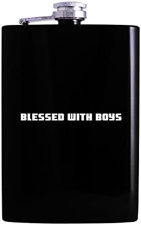 Blessed With Boys - Фляжка за алкохол обем 8 грама, черна