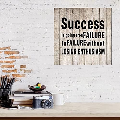 Успехът - Това е Преходът От Провал Към Провал, Без загуба на Ентусиазъм Дървена Поименна Дъска За офис Гладка, Красива е Ужасна за Деня На Благодарността 45X45 см