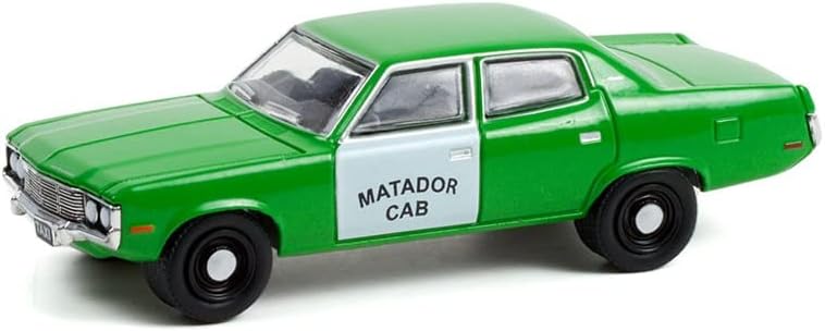 Greenlight 30246 1973 AMC Matador - Кабина Matador 'Fare-Master' - Зелено-бяло (Ексклузивно хоби), монолитен под налягане в мащаб 1:64