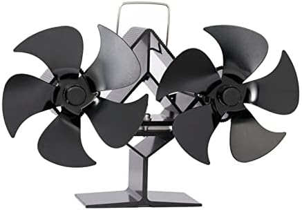 Вентилатор за камина GaYouny 5, вентилатор за печки с топлинна захранването, вентилатор за дърва горелки, безшумен вентилатор за домашна камина, украса (цвят: черен)