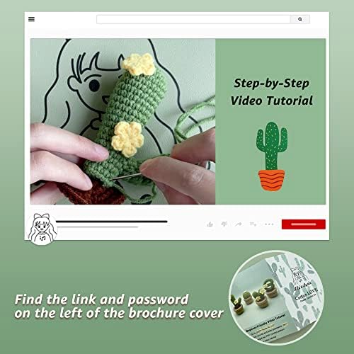 Лирически комплект за плетене на една кука и занаяти Lily's | Cactus Love | стъпка по Стъпка Видеоурок за възрастни и тийнейджъри | Идея за подарък със собствените си ръце, за да украсят дома