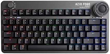 Azio FOQO (Space Gray) - Програмируема механична клавиатура безжична връзка Bluetooth / USB с подсветка и кафяви стрелки за PC, Mac и Windows (американска подредба) (FK201)