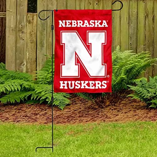 Градински Знаме с логото на Nebraska Huskers Red (N) и Стойка За хартата, Определени Флагштоков