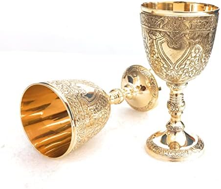 Аладейский ретро купа-потир |1x царско вино, чаши за крал Артур - средновековни подаръци от епохата на Възраждането за причастие, коледна опаковка 1 бр. (римският поти