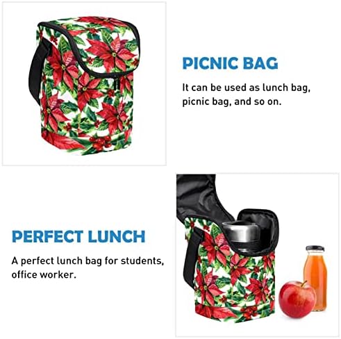 Обяд-Бокс GUEROTKR за жени, Обяд-Бокс за мъже, Малка Чанта за Обяд, модел на червено-зелените листа на растенията