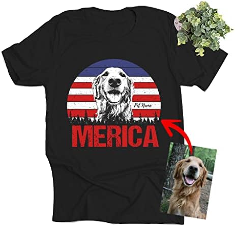Риза Pawarts Merica Персонализирани Тениски За Кучета - Тениска за Татко Кучета, Тениски с американската Патриотична Тематика