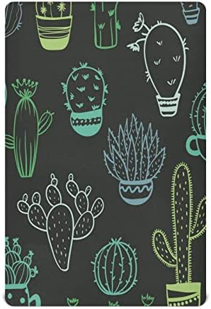 Shine Cactus Crib Sheets - Ластични Чаршафи за легла за момчета и Момичета, Унисекс, Уютна Бебешко Кошче 27 x 39 x 5 Инча